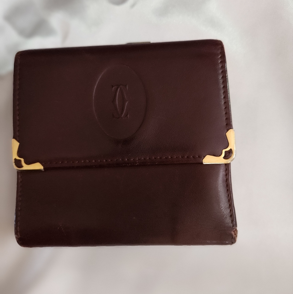 Cartier kisslock trifold wallet